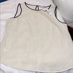 Mixed media tank shell top Large Loft NWT